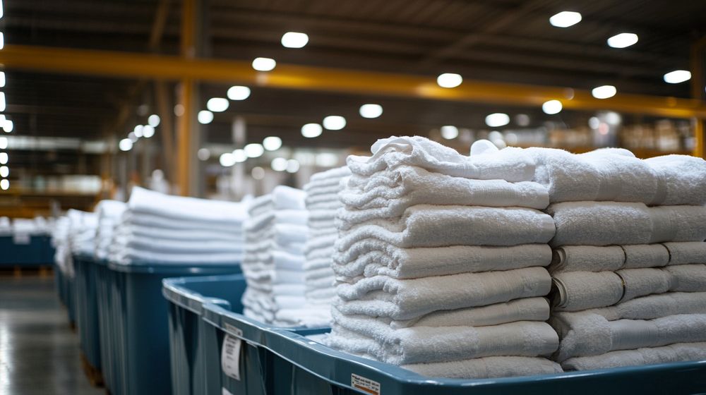 Clean folded medical linens ready for delivery